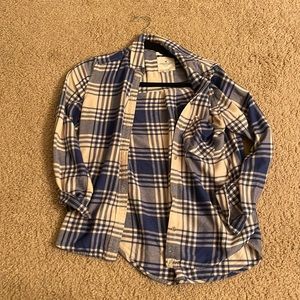 Blue and white American eagle flannel
